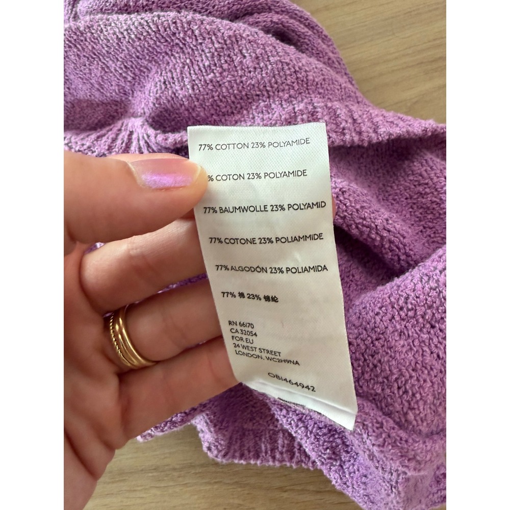Free People Beach Purple Terry Cloth Wrap Mini Dress Sleeveless V-Neck Small - Picture 4 of 5